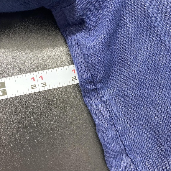 Jones New York Jacket Womens XL Blue 100% Linen Snap Front Denim Style Coastal - Picture 10 of 14